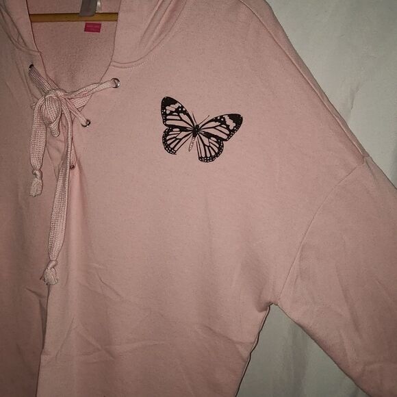 No Boundaries Butterfly Pink Long Sleeve Sweater - Picture 4 of 5